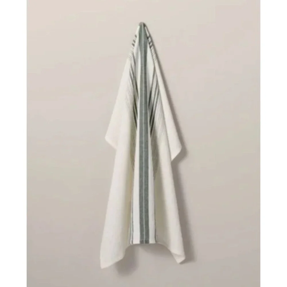 Hearth & Hand Magnolia Flour Sack Kitchen‎ Towel Dishtowel Green & Cream Stripes